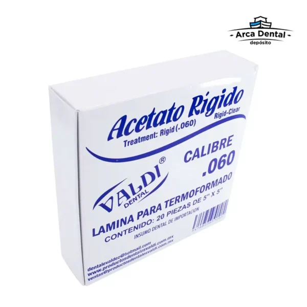 Lámina de Acetato Rígido No. 60 para Termoformado Pieza Valdi