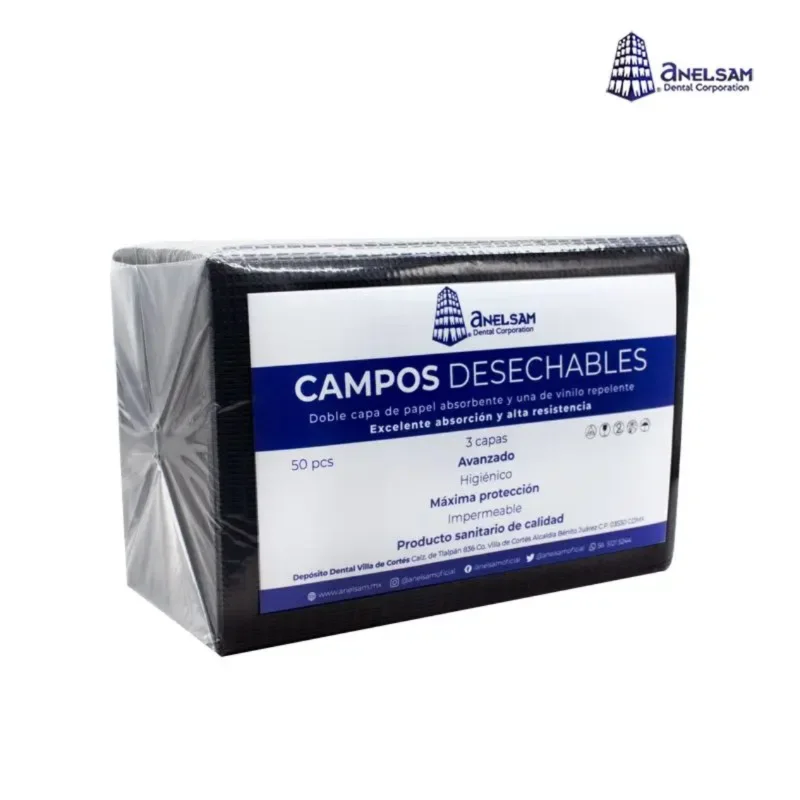 Baberos Desechables (Campos) Color Negro - Bolsa con 50 Piezas Baberos Desechables (Campos) Color Negro - Bolsa con 50 Piezas - Imagen 1