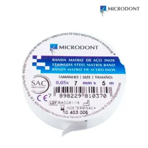 Banda Matriz en Rollo Microdont 7 mm x 5 m (Espesor 0.05 mm) - Acero Inoxidable