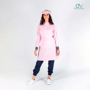 Bata Impermeable para Mujer Rosa Pastel (Talla CH/M) - Incluye Estuche y Cofia
