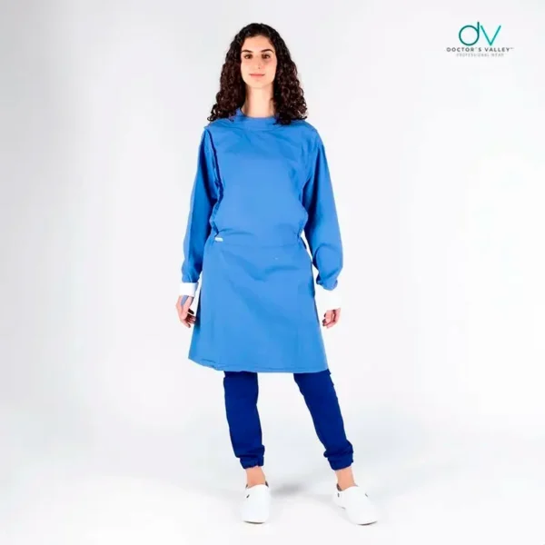 Bata Quirúrgica Unisex 100% Algodón Azul - Talla G/XG