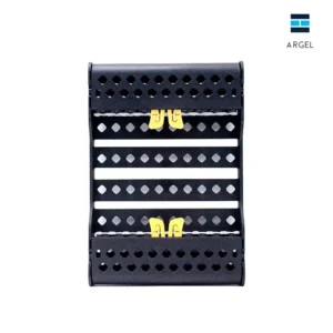 Cassette Organizador de Plástico para 10 Instrumentos – Negro (Resistente al Autoclave)