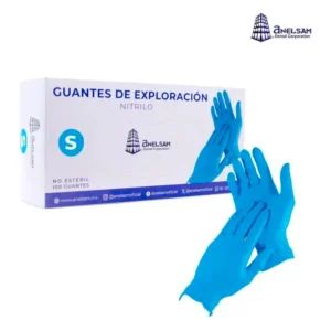 Guantes de Nitrilo Azul Chico Anelsam – Sin Látex para Uso Dental