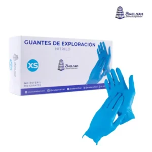 Guantes de Nitrilo Azul Talla Extra Chica Caja 100 pzas Anelsam