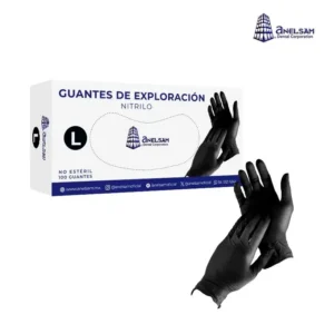 Guantes de Nitrilo Negro Talla Grande Caja 100 pzas Anelsam