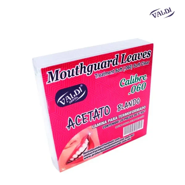 Hoja de Acetato Blando Valdi No. 60 (.060") – Para Guardas de Bruxismo y Blanqueamiento