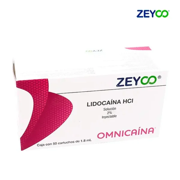 Omnicaína Lidocaína 2% con Epinefrina – 50 Cartuchos Plástico