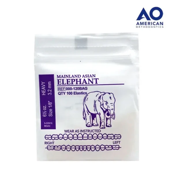 Ligas Intraorales 6.5oz 1/8 Elefante – Elásticos Alta Fuerza Ortodoncia