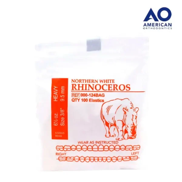 Ligas Intraorales 6.5oz 3/8 Rinoceronte – Elásticos Alta Fuerza Ortodoncia