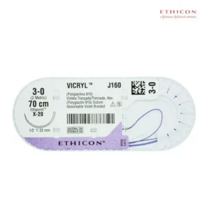 Sutura Vicryl 3-0 70 cm Aguja 2 cm J&H
