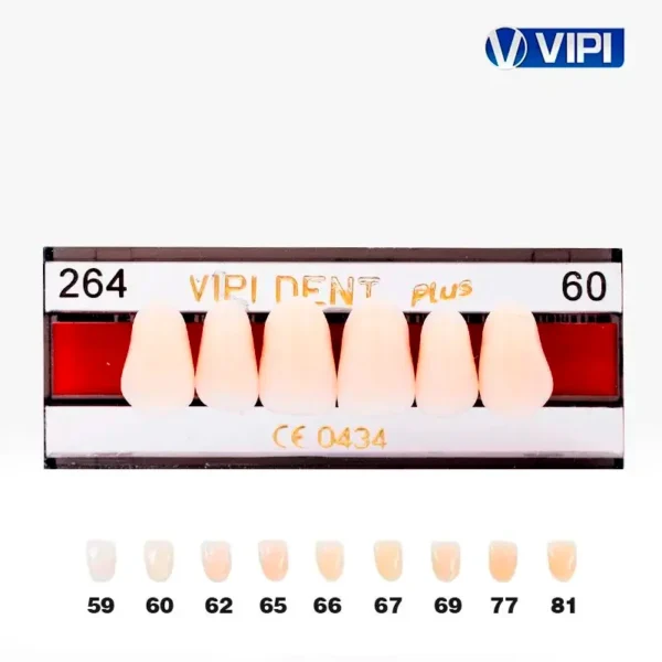 Dientes Acrílicos VIPI DENT 264 Anterior Superior Tono C-60 — Tablilla para Prótesis