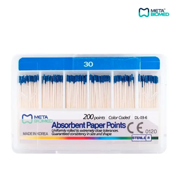 Puntas de Papel Absorbentes Metabiomed # 30 — Secado de Conductos Endodónticos